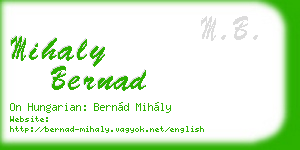 mihaly bernad business card