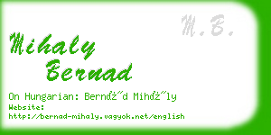 mihaly bernad business card